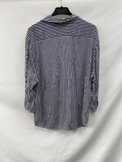 ZARA.Blue striped blouse Ts