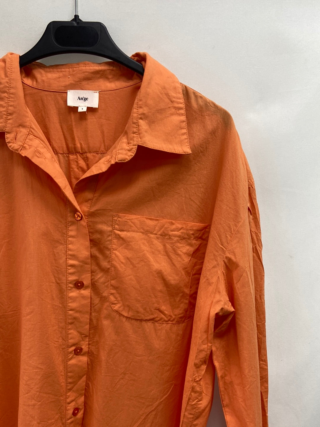 AN'GE. Orange cotton shirt TS