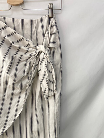 ZARA.Falda lino midi rayas T.M