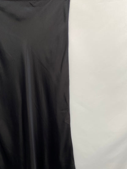 ANINE BING. Falda midi negra satinada T.34