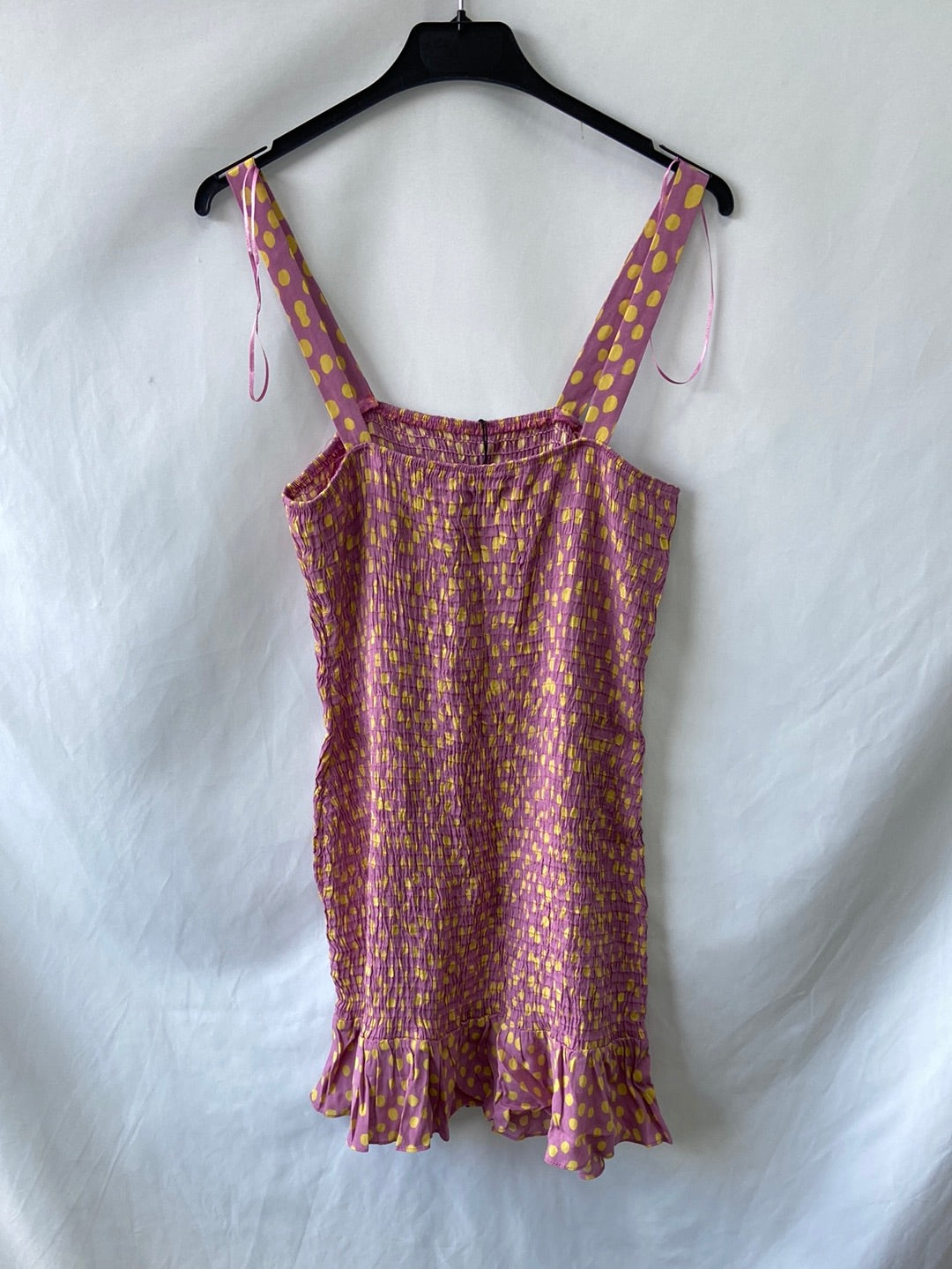 ZARA.Vestido corto nido de abeja T.S