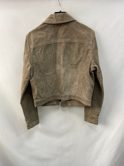 ZARA. Beige leather jacket TM