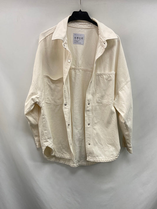 PRIMARK. Cazadora denim beige T.38