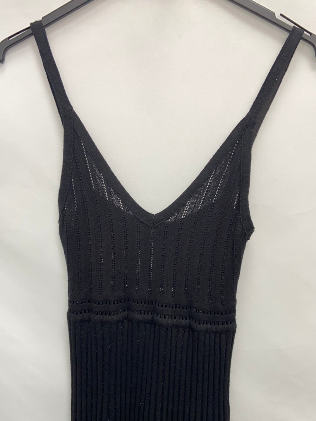 MANGO. Black Ts knitted midi dress