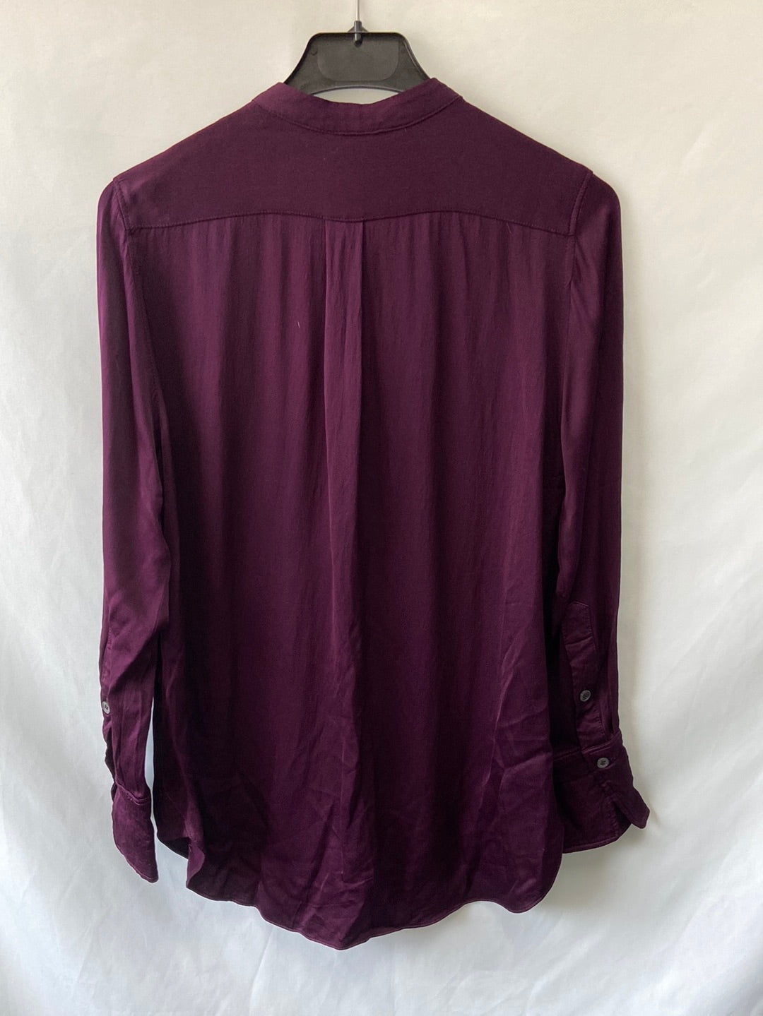 ZARA. Wine-colored shirt with Mao collar, size S