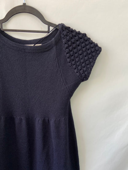 ZARA.Vestido punto azul T.s