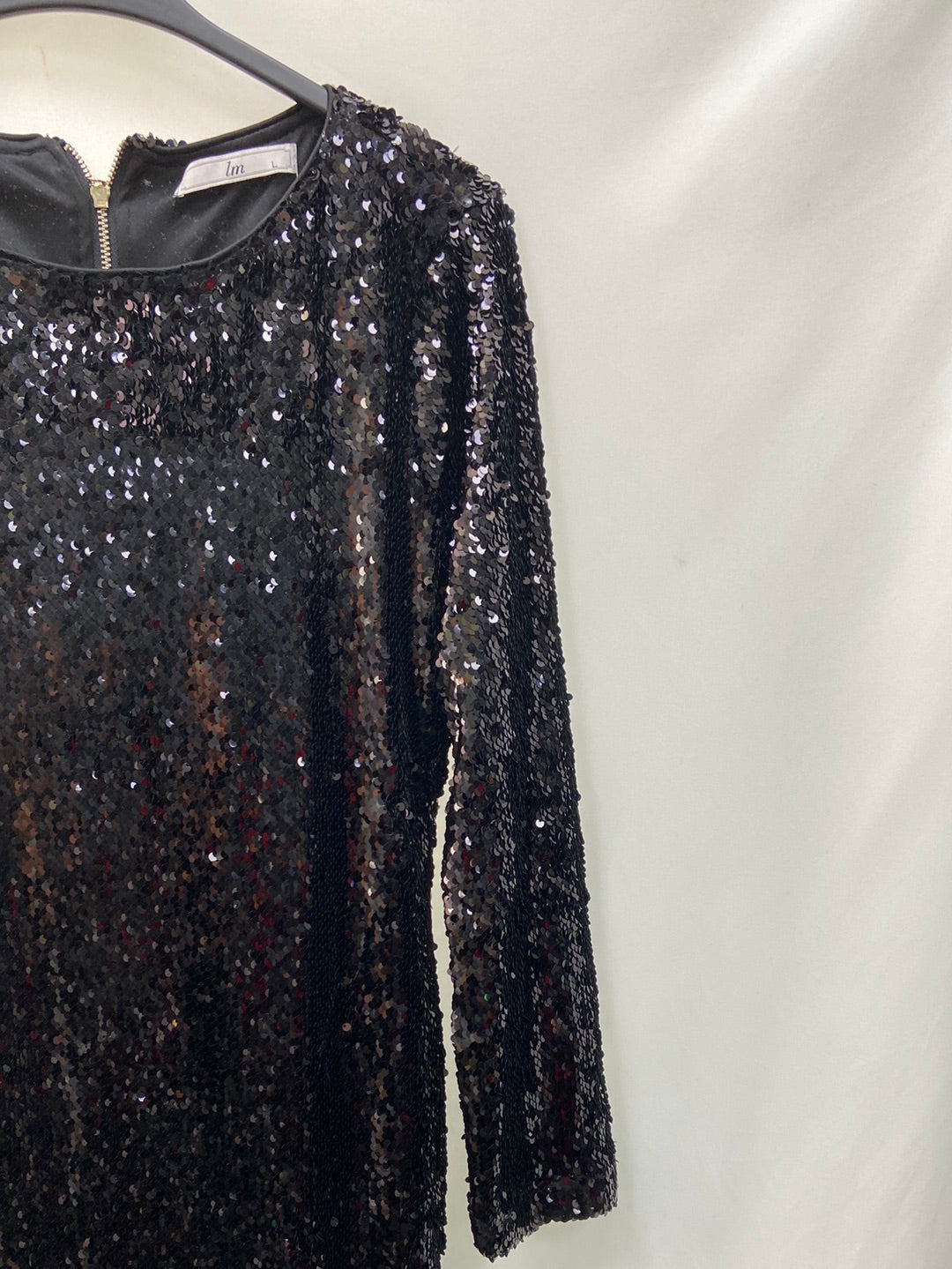 LM.Vestido negro lentejuelas T.L