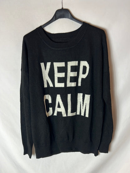 OTRAS. Jersey negro letras. T S/M