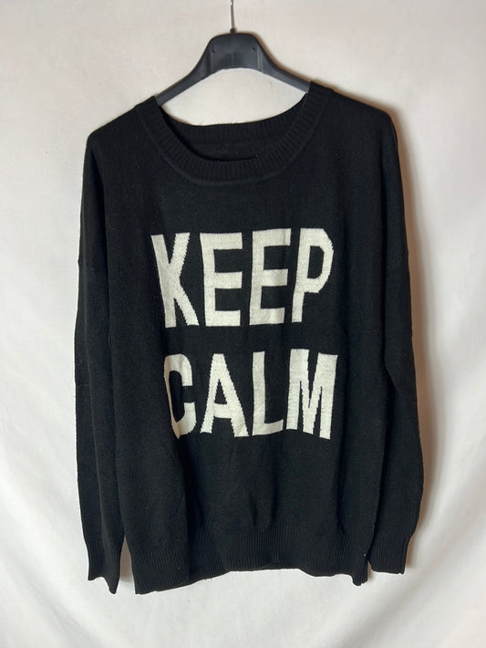 OTRAS. Jersey negro letras. T S/M