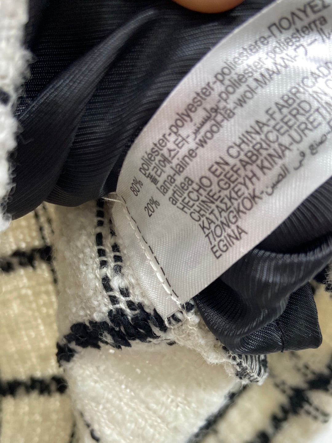 ZARA.Shorts tweed cuadros T.s