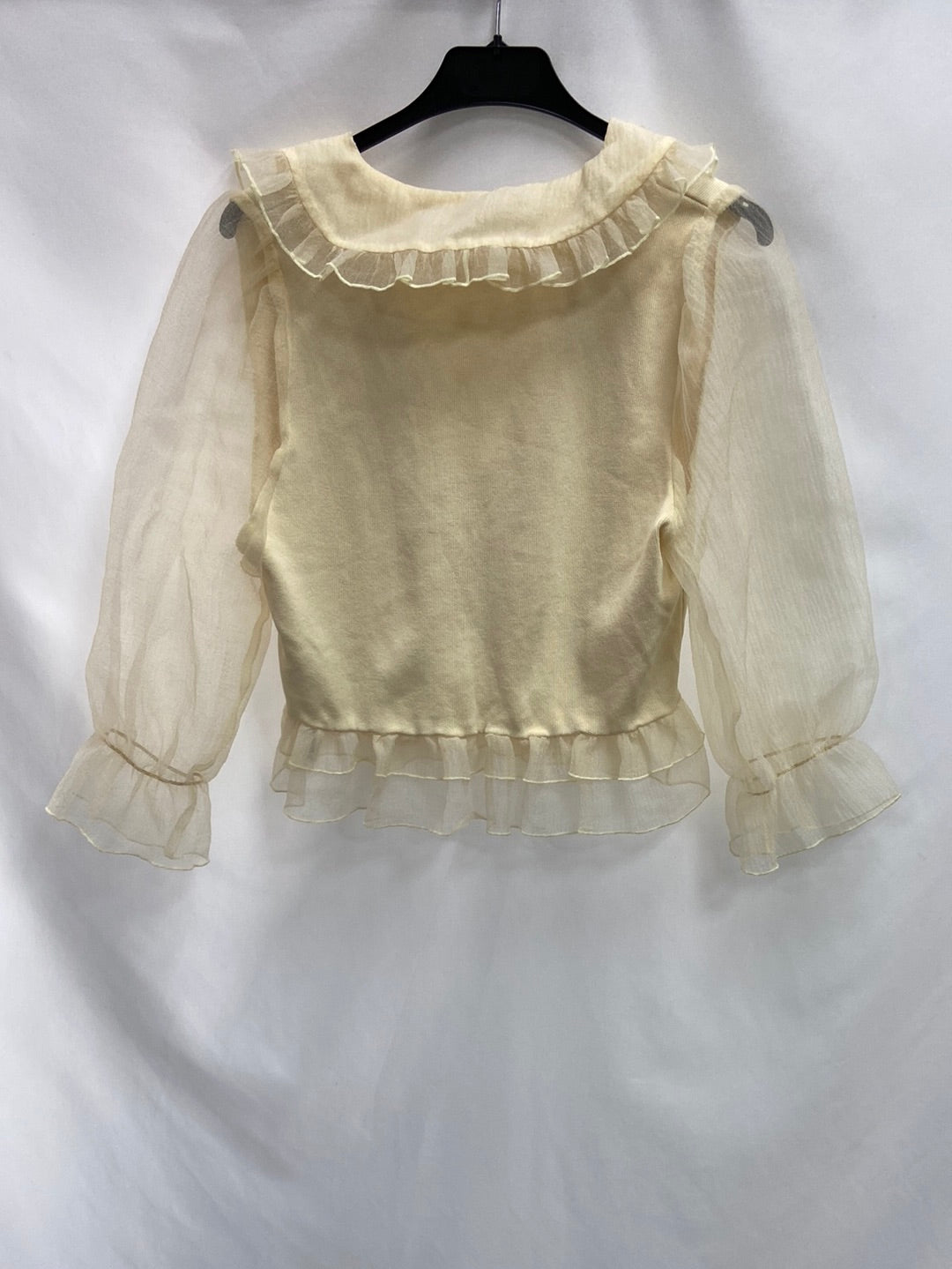 ZARA. Beige double textured Ts top