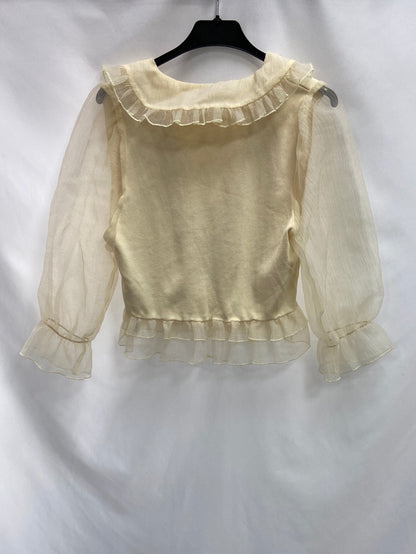 ZARA. Beige double textured Ts top