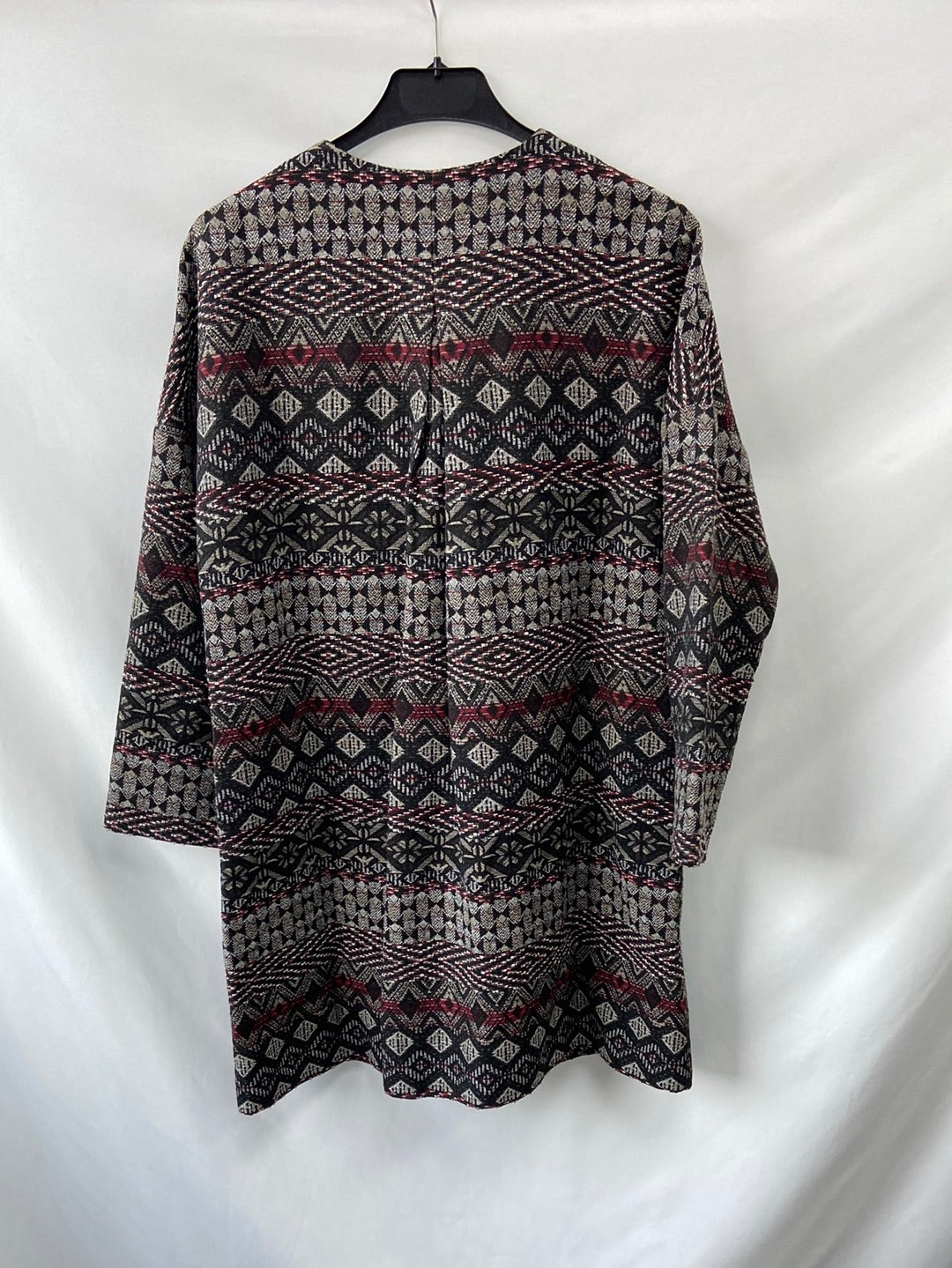 HAKEI.Abrigo paño estampado T.M