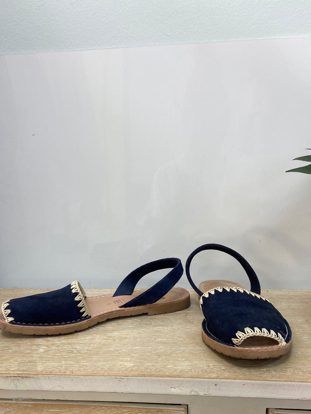 RIA.Blue leather Menorcan sandals S.39 (Tara)