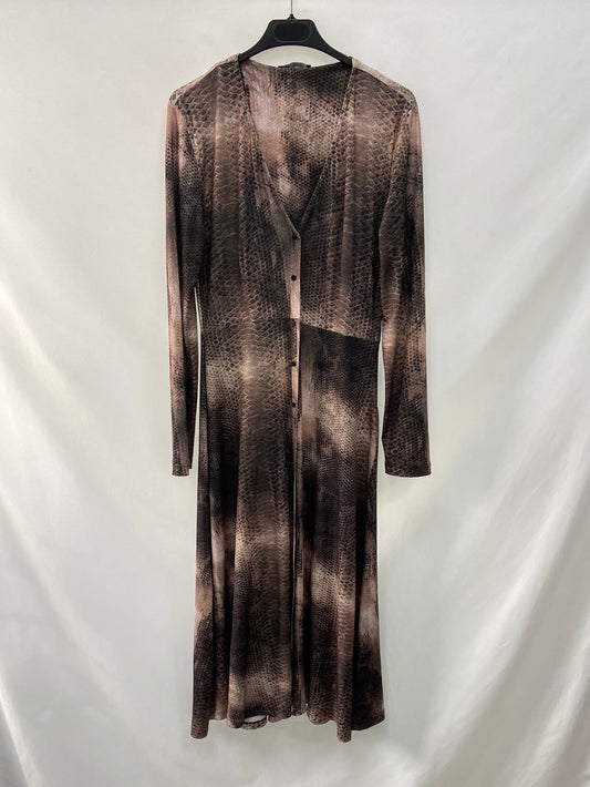 ZARA.Vestido largo animal print T.M