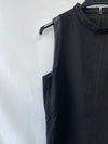 Massimo Dutti. Vestido negro detalle cuero T.38