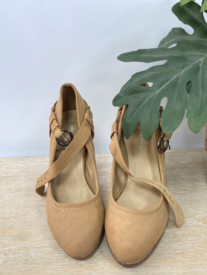 MARIPOSA ROJA.Zapatos bailarinas tacón T.37