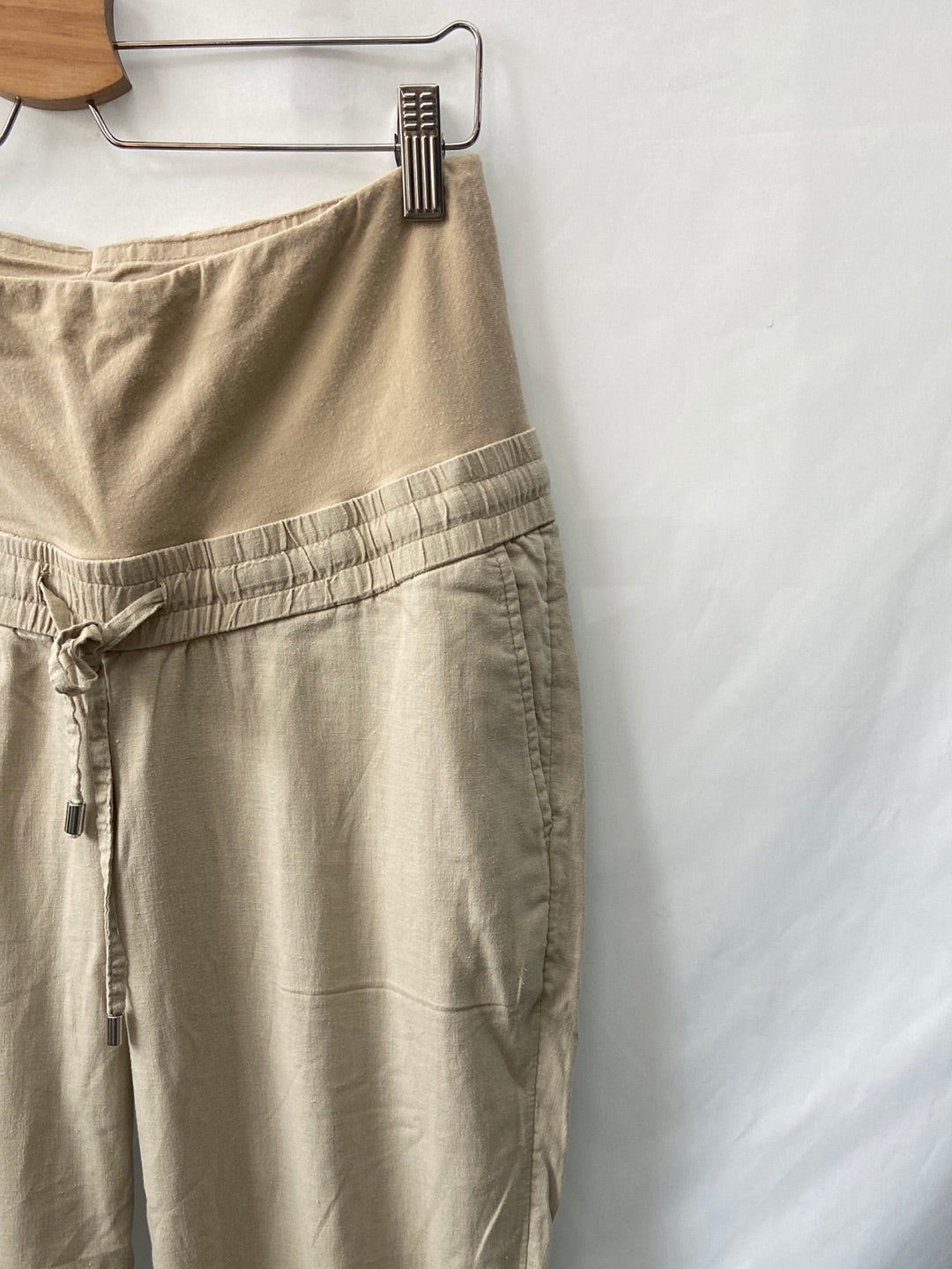 H&M.Pantalones Lino premamá T.S