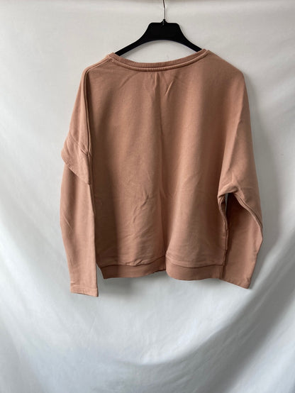 MANGO.Sudadera beige volante T.M