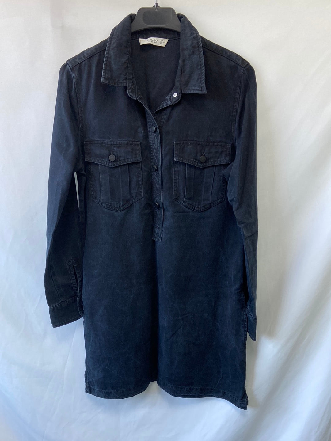 MANGO.Vestido denim oscuro T.S