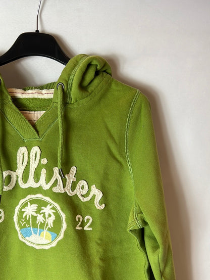 HOLLISTER. Sudadera verde capucha . T L