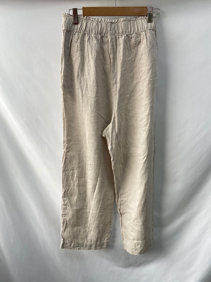 H&M.Pantalones beiges lino T.m
