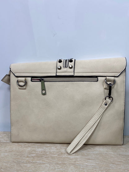 MISAKO. Beige bag with studs and zipper