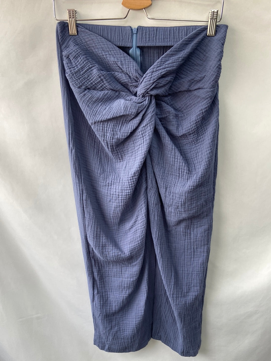 OTRAS.Falda midi azul textura TU(m)