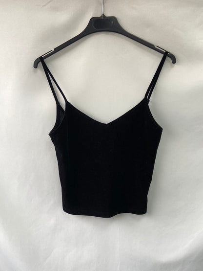 BERSHKA. Top  terciopelo ajustado T.s