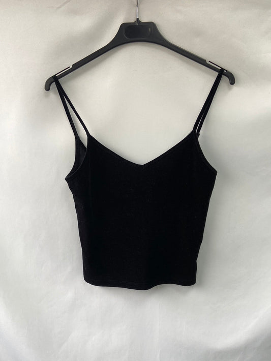 BERSHKA. Top  terciopelo ajustado T.s