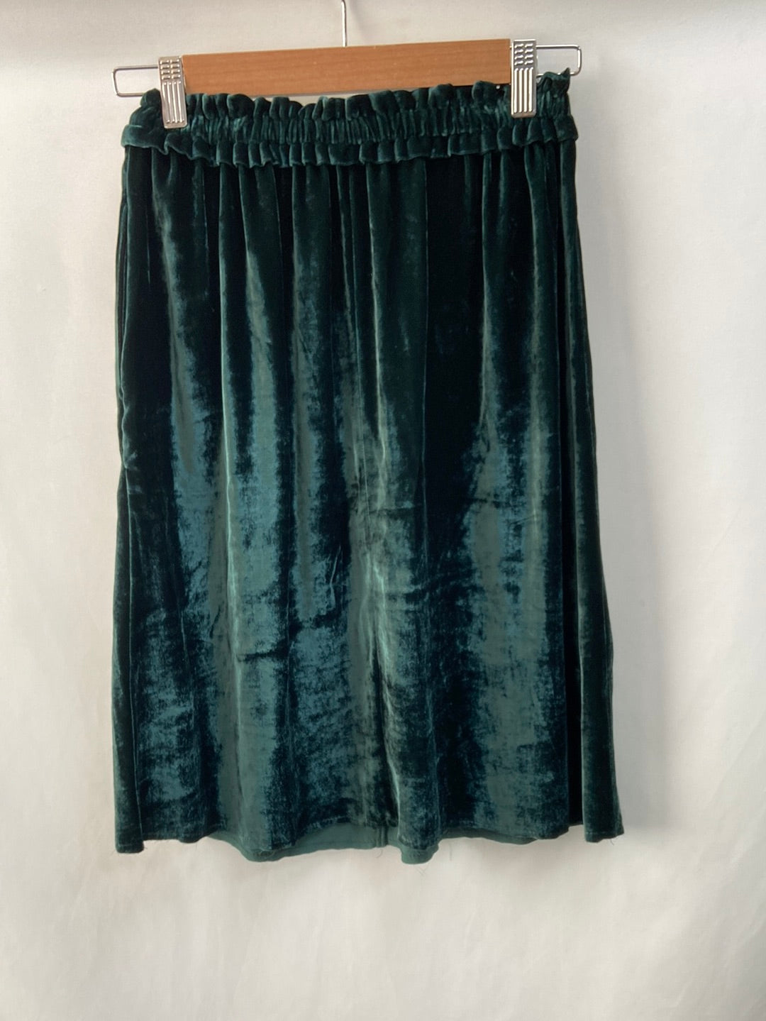 MASSCOB.Green velvet midi skirt S.34