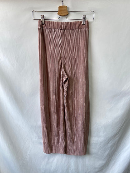 ZARA.Culottes rositas plisados T.XS
