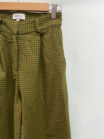 MATTUI.Pantalones verdes pata de gallo anchos T.S