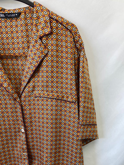 ZARA.Ts retro print pajama blouse