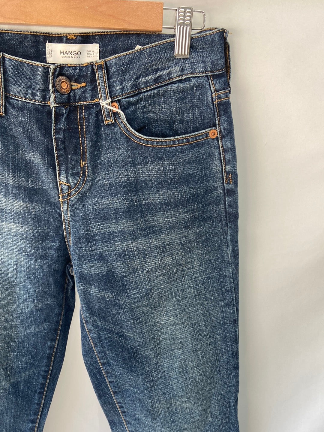 MANGO. Washed blue trousers, size 34