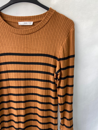 MarketMANGO.Vestido corto punto rayas T.M