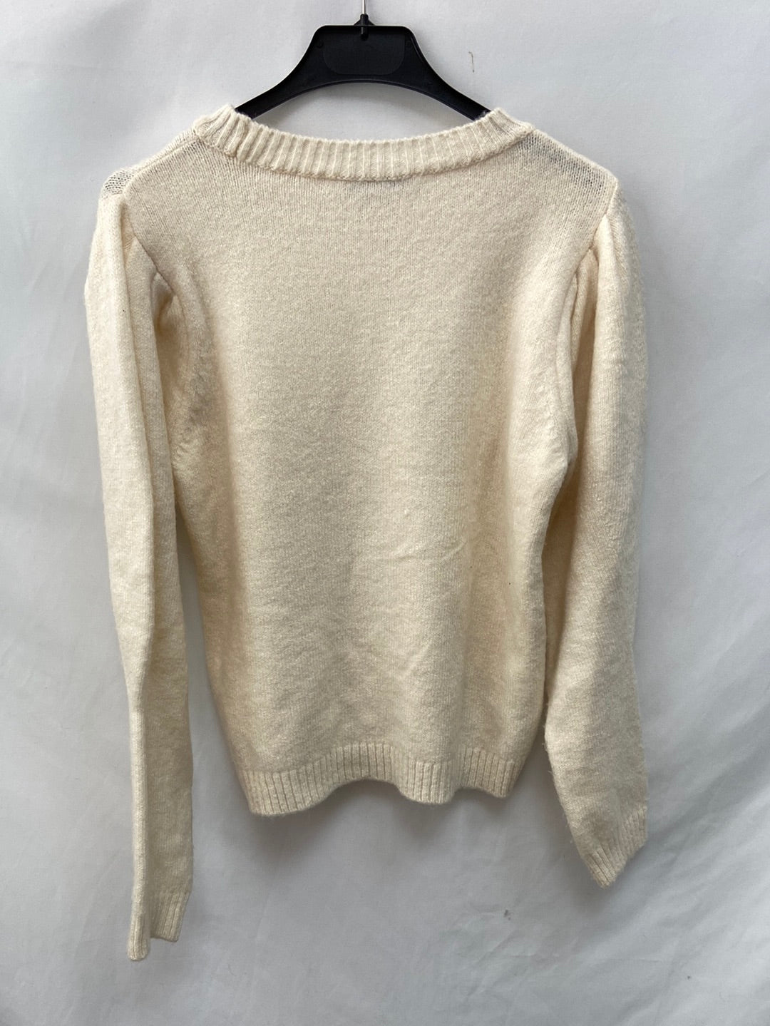 MANGO. Beige puffed-sleeve sweater TM