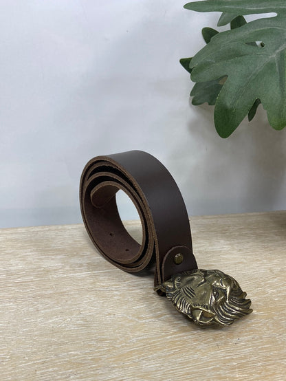 OTHERS. Brown lion skin belt Your