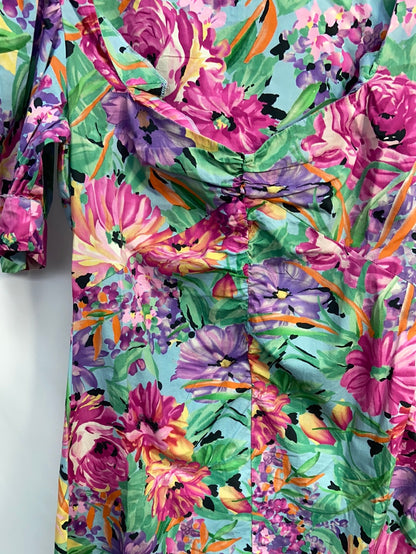 STRADIVARIUS.Vestido corto fruncido T.M