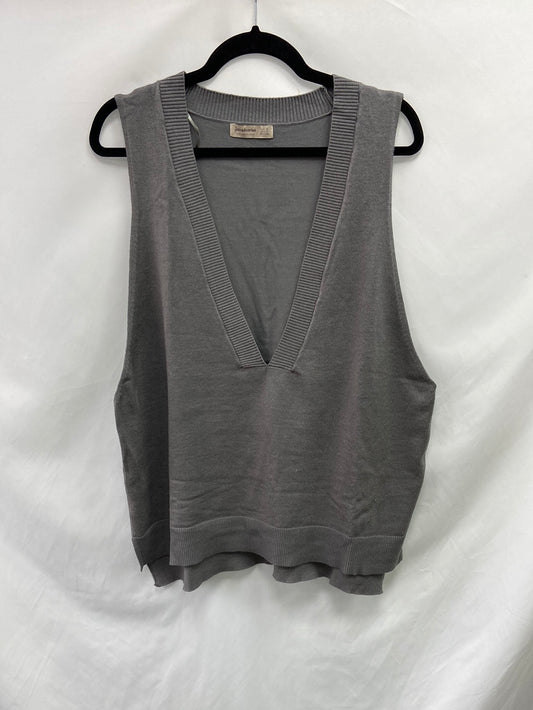 STRADIVARIUS.Chaleco gris oversized T.S