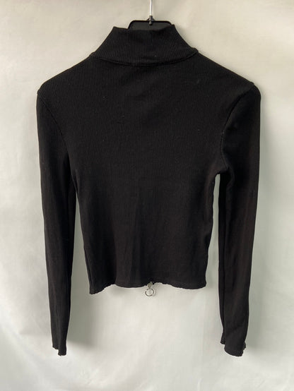 ZARA.Chaqueta/top punto canalé cremallera T.s