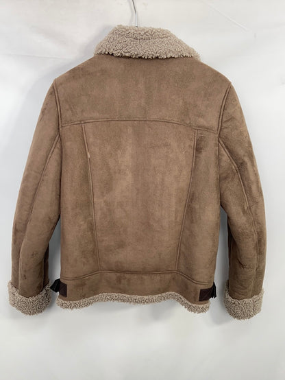 ZARA.Biker marrón borrego T.xs