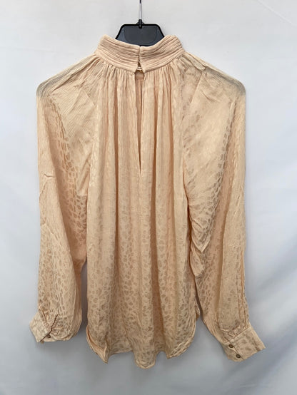 MASSIMO DUTTI.Blusa beige animal print T.m
