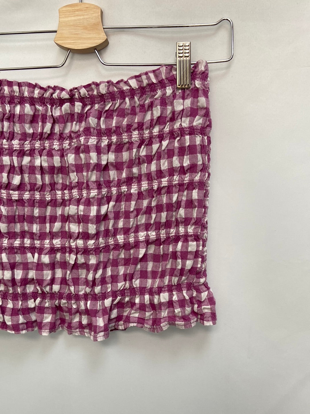 OTRAS.Top cuadros vichi nido de abeja T.Xs