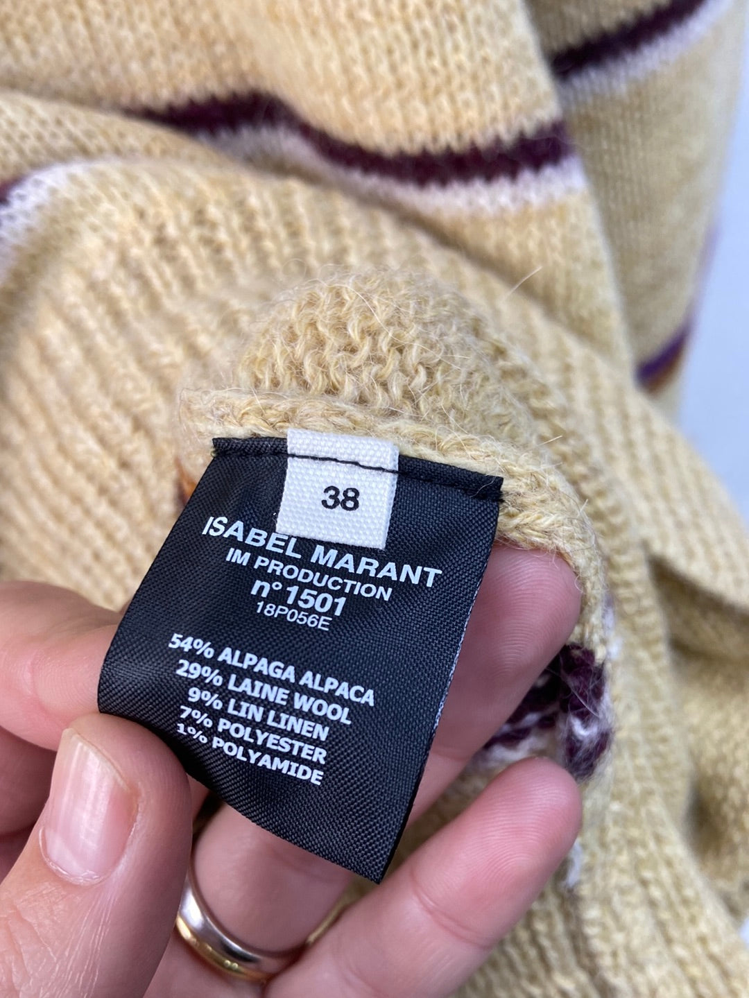 ISABEL MARAN ÉTOILE.Jersey beige rayas T.38