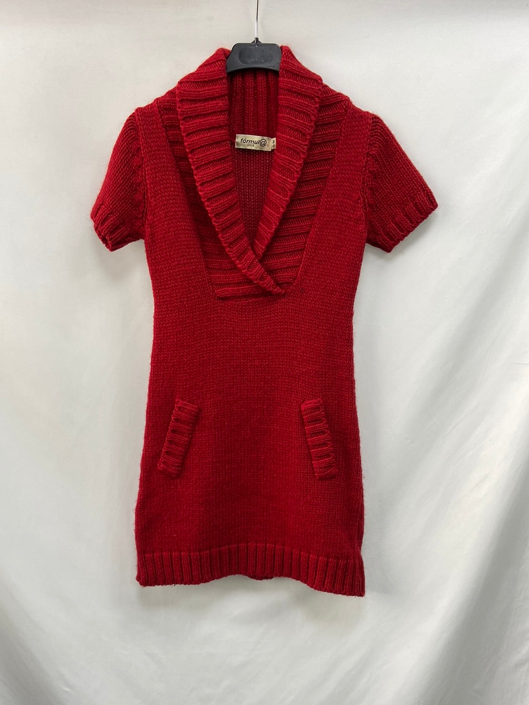 FÓRMULA JOVEN.Vestido punto rojo T.S/M