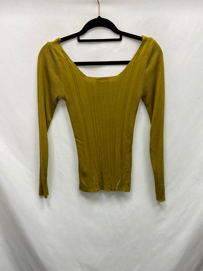 TOPSHOP.Mustard fine knit sweater T.XS