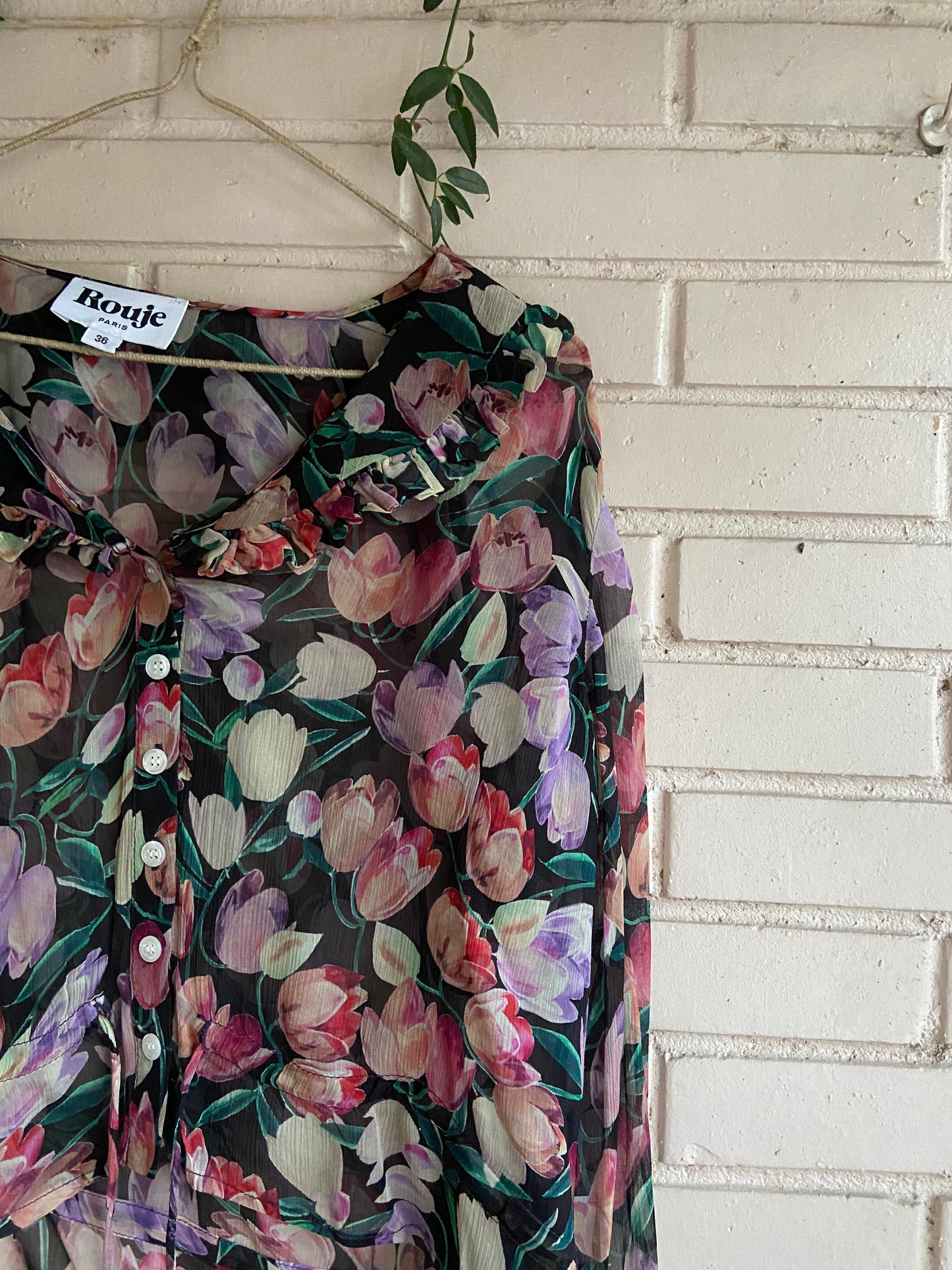 Blusa semitransparentes flores T.36