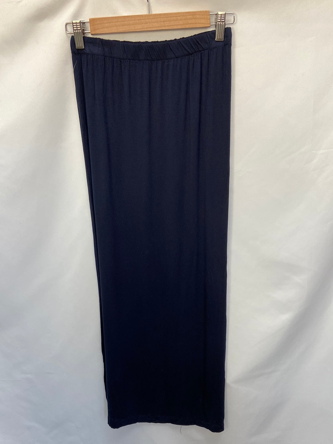 OTRAS.Falda midi de punto azul elástica T.S