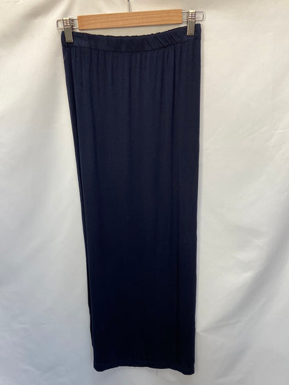 OTRAS.Falda midi de punto azul elástica T.S